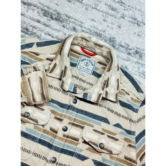 Iron and Resin Other - Iron and Resin Flannel Shirt Men Medium Tan Southwestern Aztec Pattern Cotton